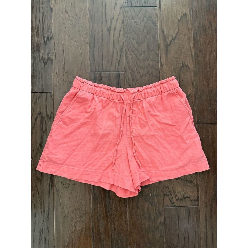Gap Linen Drawstring Elastic Waist Shorts Coral S… - image 1